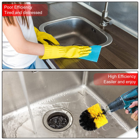 Remerry drill brush on shower glass for streak-free shine