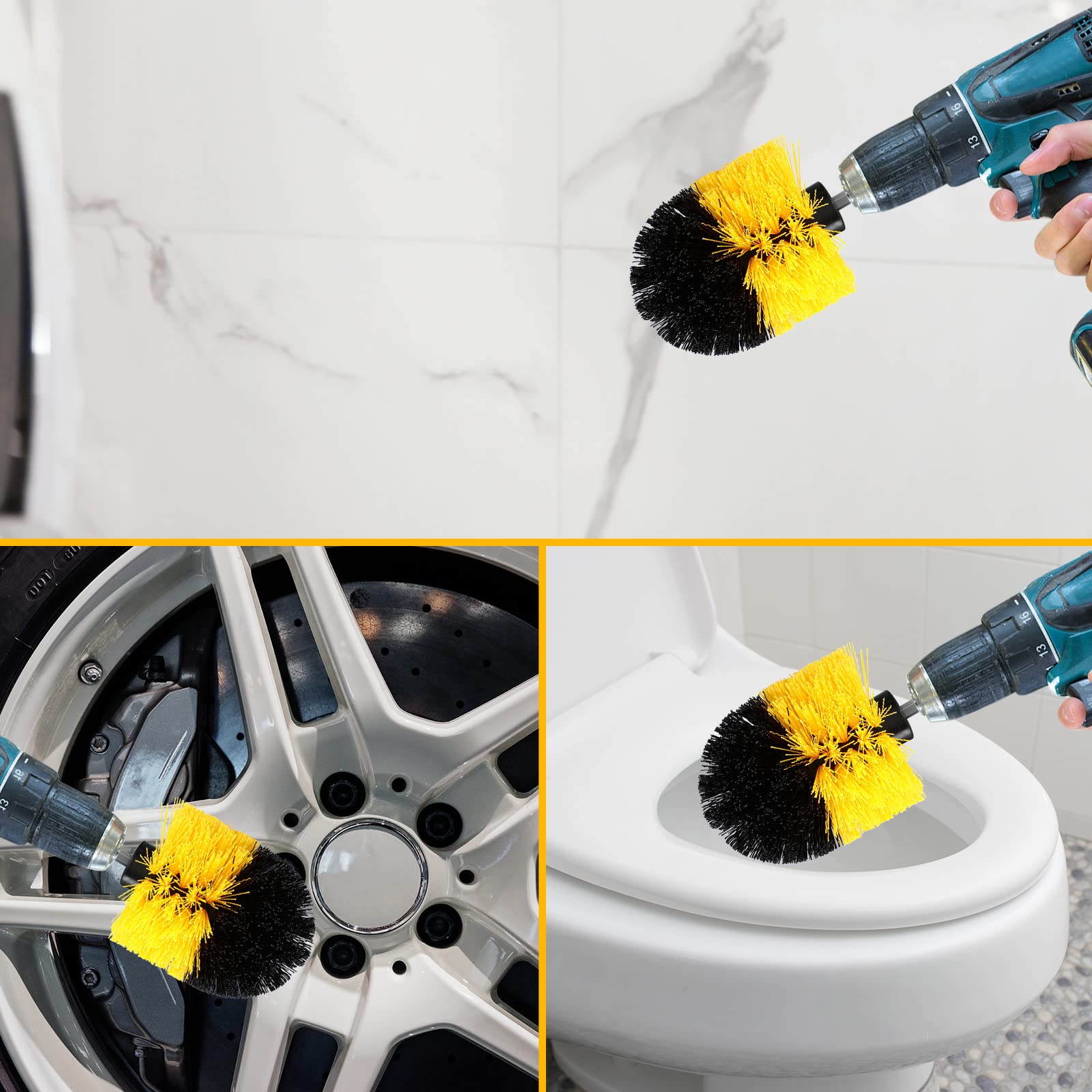 Remerry nylon-bristle brush cleans grime with ease.
