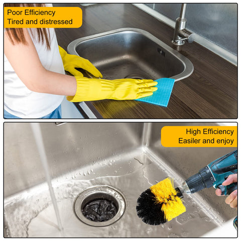 Remerry soft-bristle brush protects tubs, tiles, and glass surfaces.
