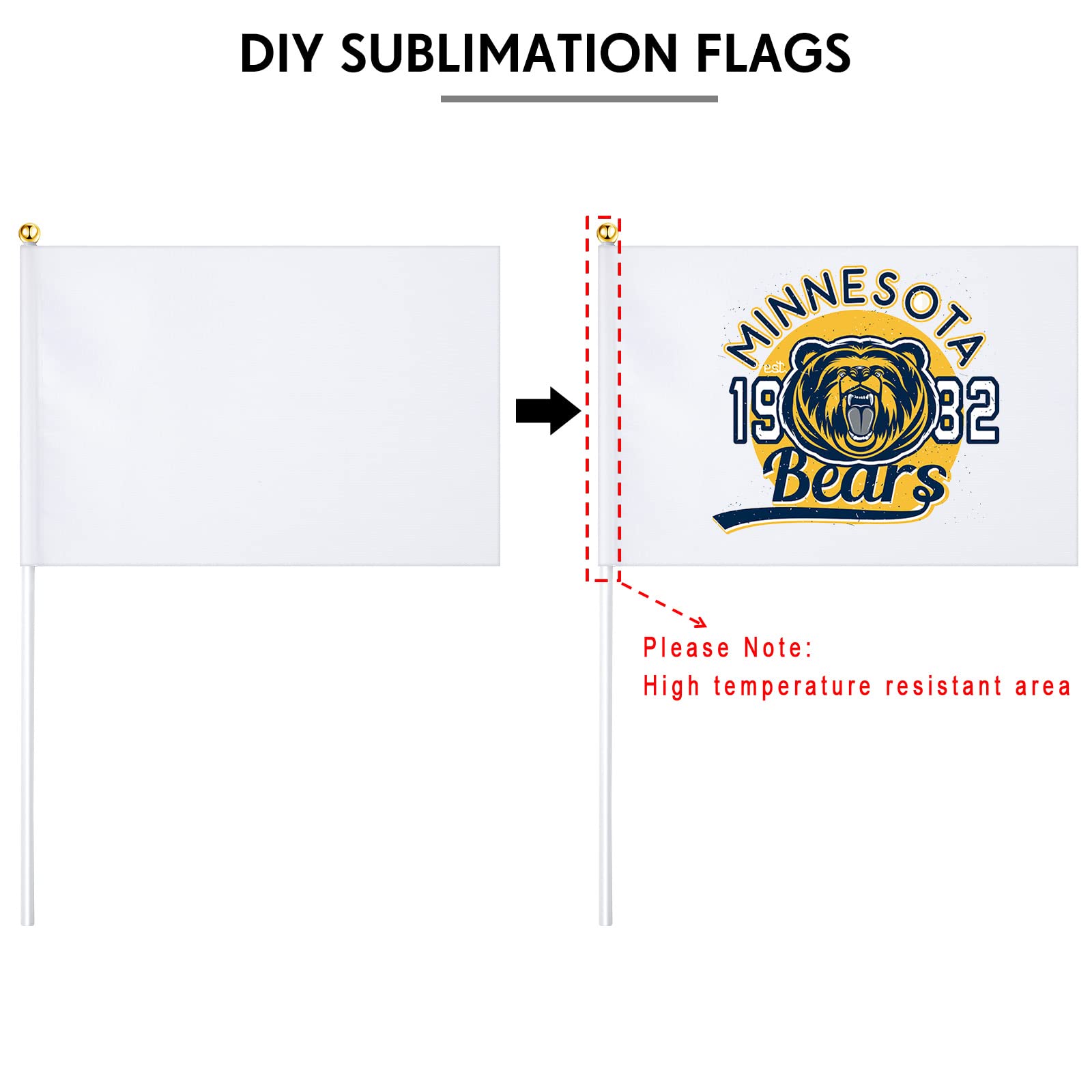 Remerry hand-held mini flags on sticks ideal for parades and celebrations.