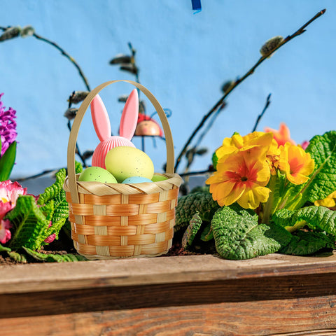 Remerry mini Easter basket blue with handle, supports DIY gifting and displays