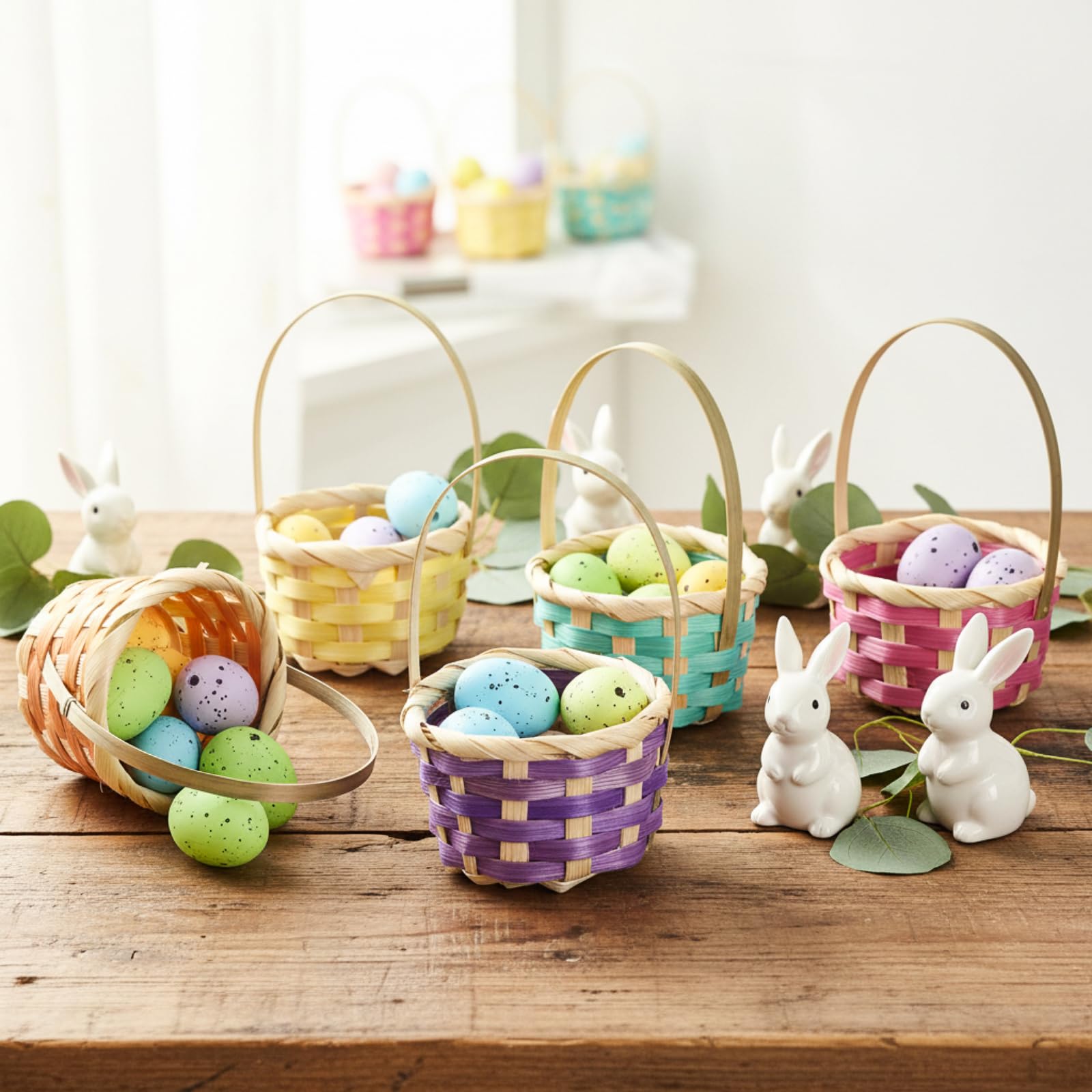 Remerry mini Easter basket cyan with handle, versatile for gifts and organization