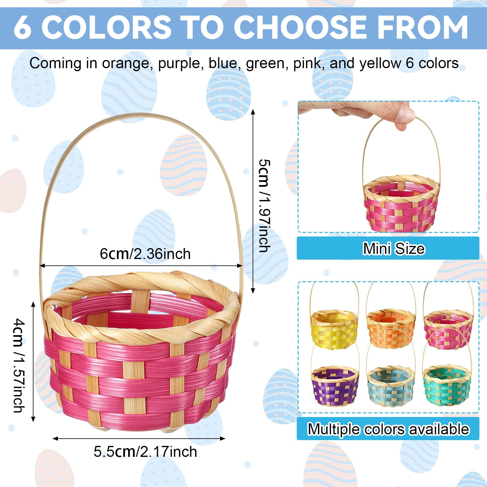 Remerry mini Easter basket orange with handle, ideal for party favors and crafts