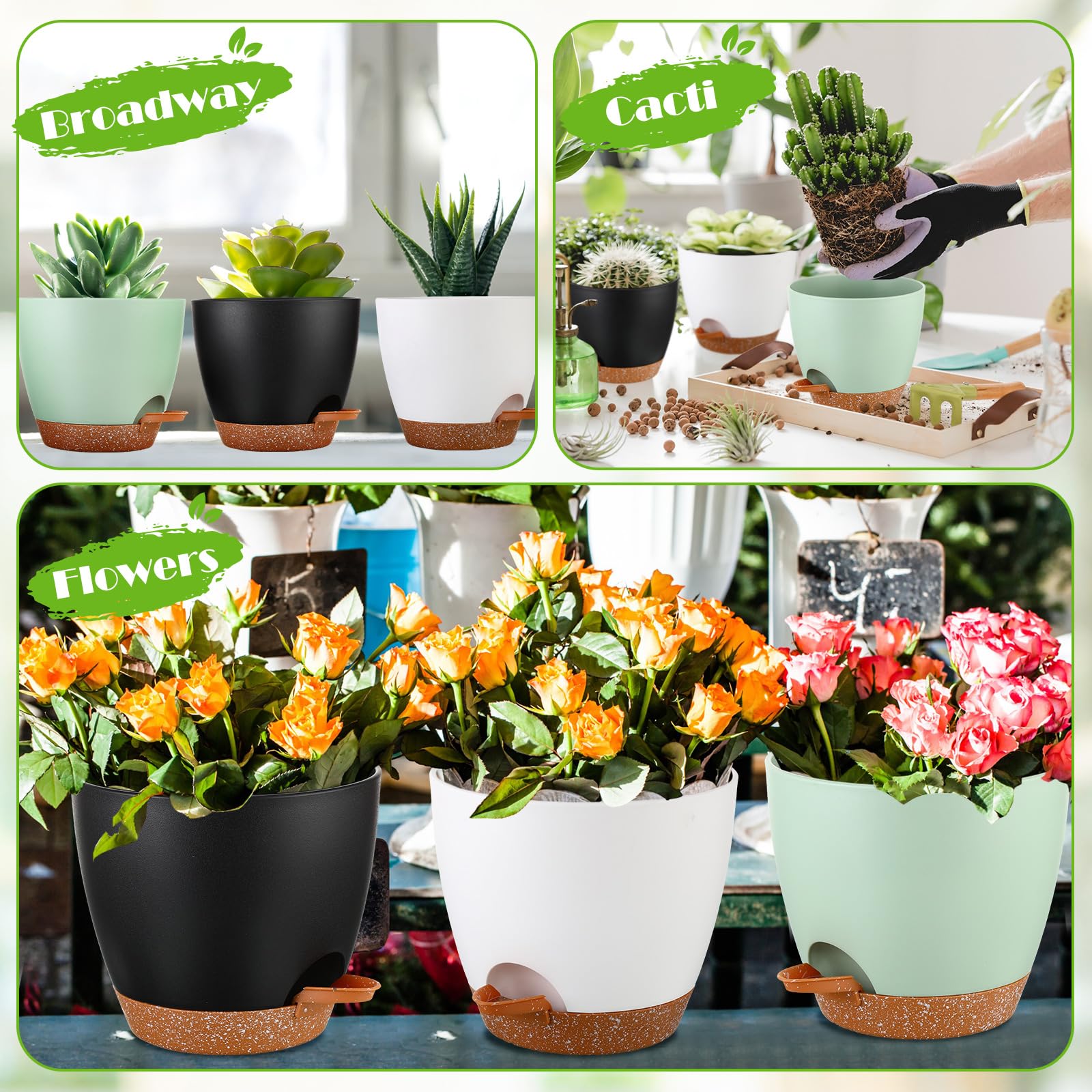 Remerry 5-inch planter ideal for desks and windowsills with neat drainage.
