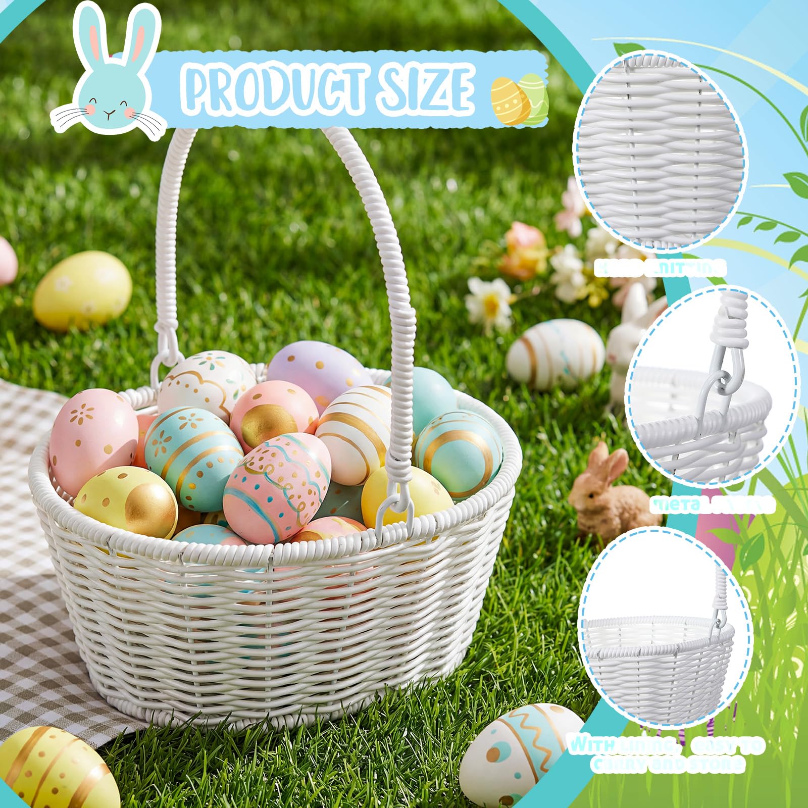 Remerry small picnic basket in braided white wicker