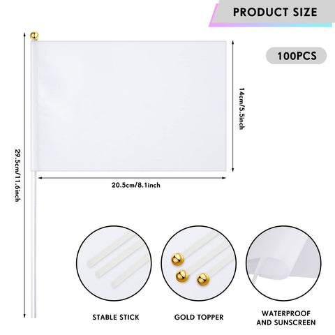 Remerry small white flags for DIY sublimation designs.