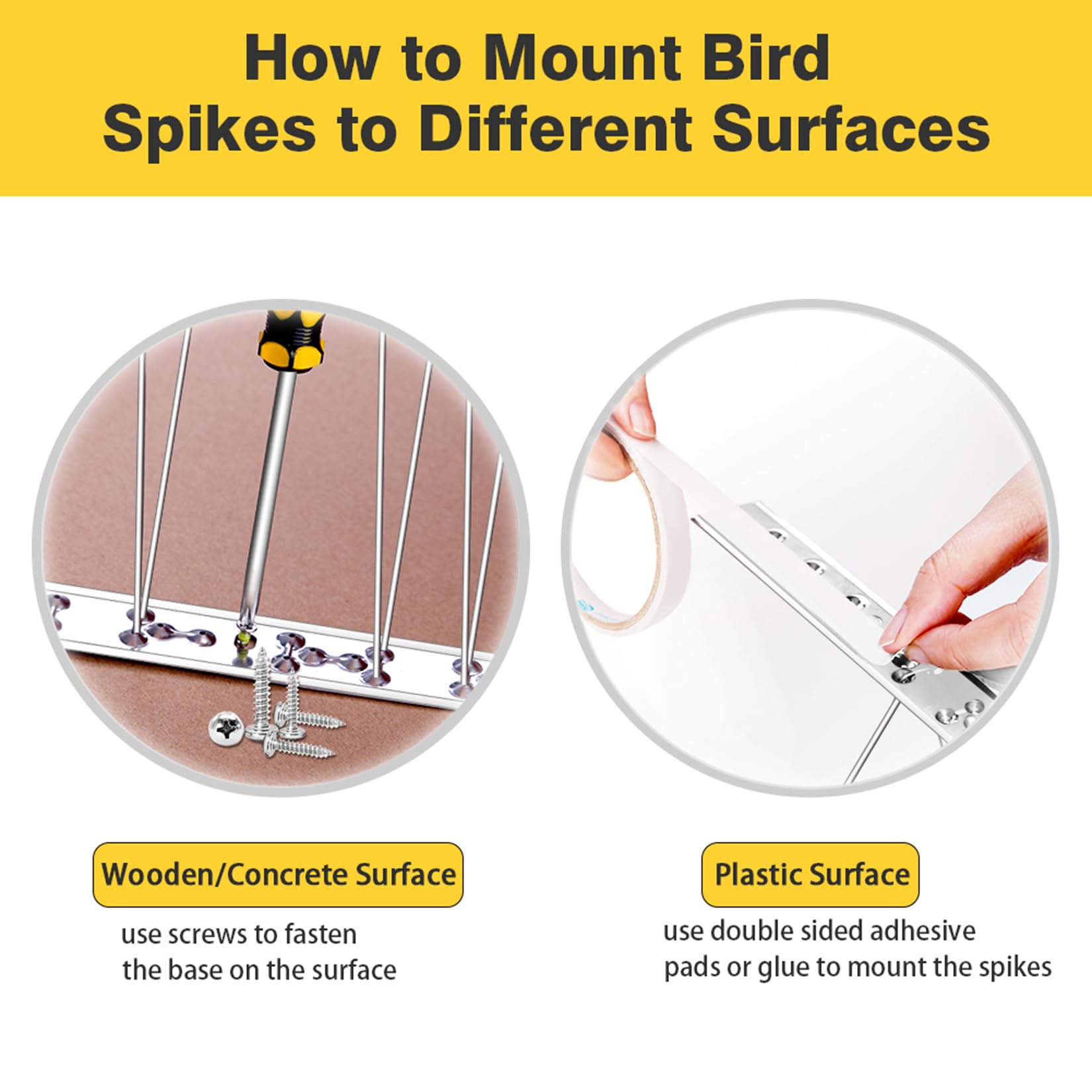 REMIAWY spikes for patios deter birds and keep surfaces clean