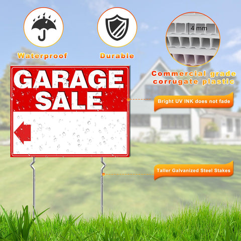 Remiawy double-sided garage sale sign improves visibility from multiple directions