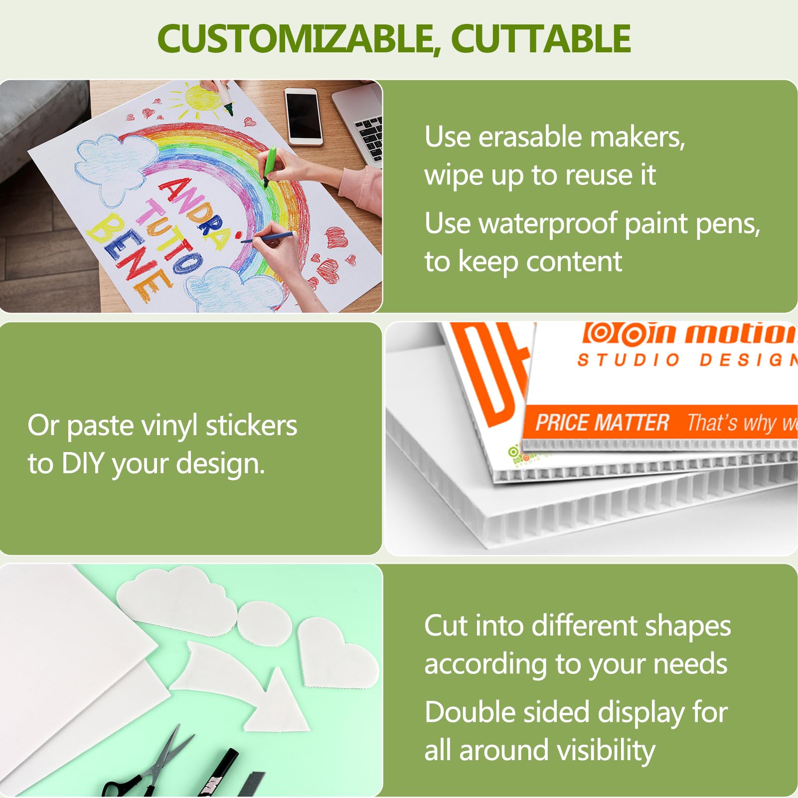 Remiawy double-sided yard sign offers high visibility from all directions.