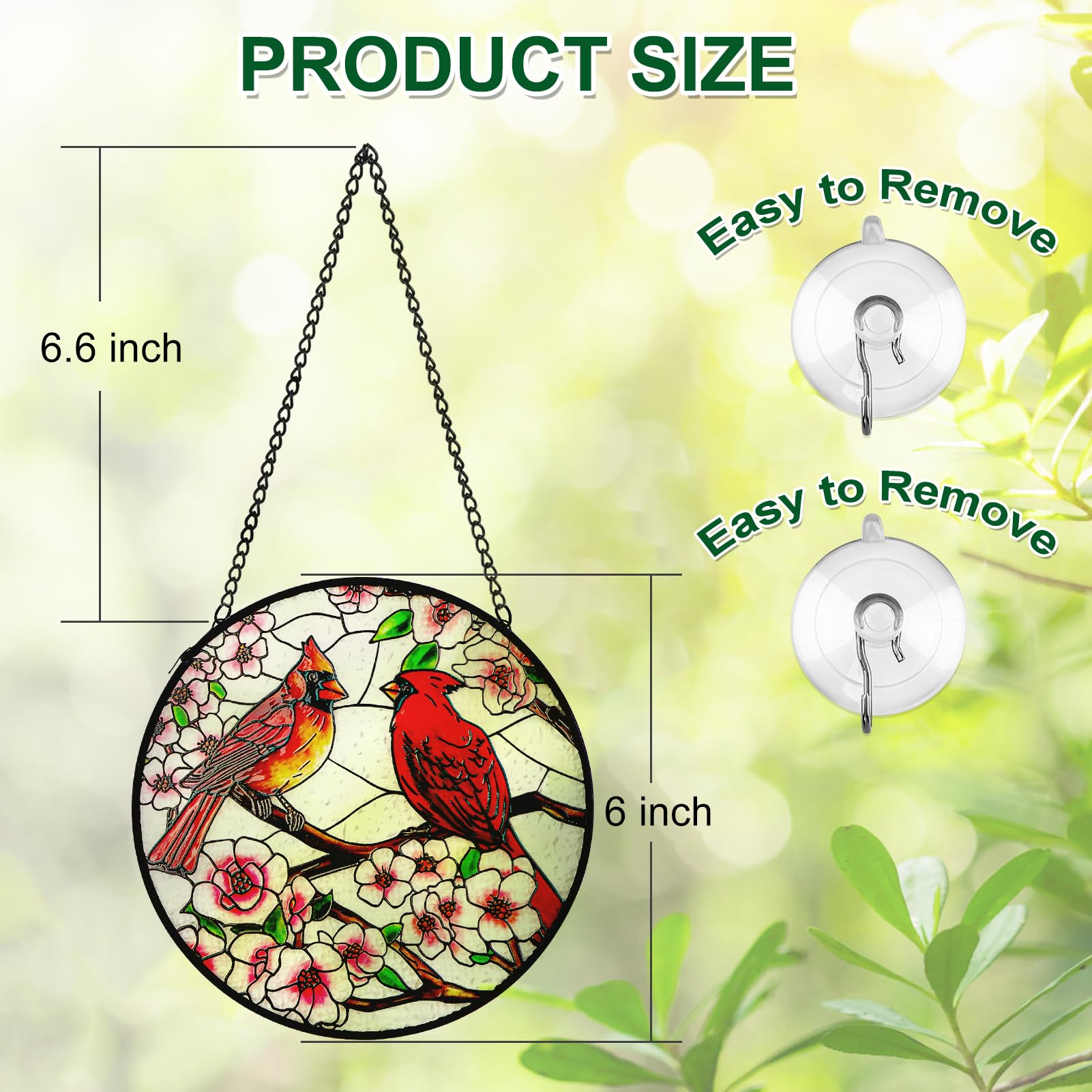 REMIAWY easy-hang 6inch window suncatcher installs quickly with included hooks.