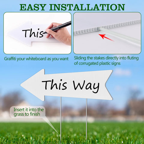 REMIAWY fiber rod stake keeps arrow signs upright in wind.