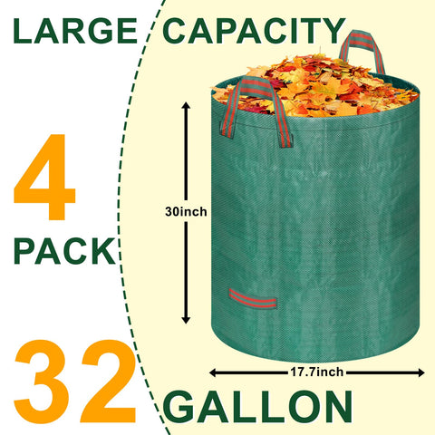 REMIAWY four-handle design bags offer sturdy lifting during yard cleanup.