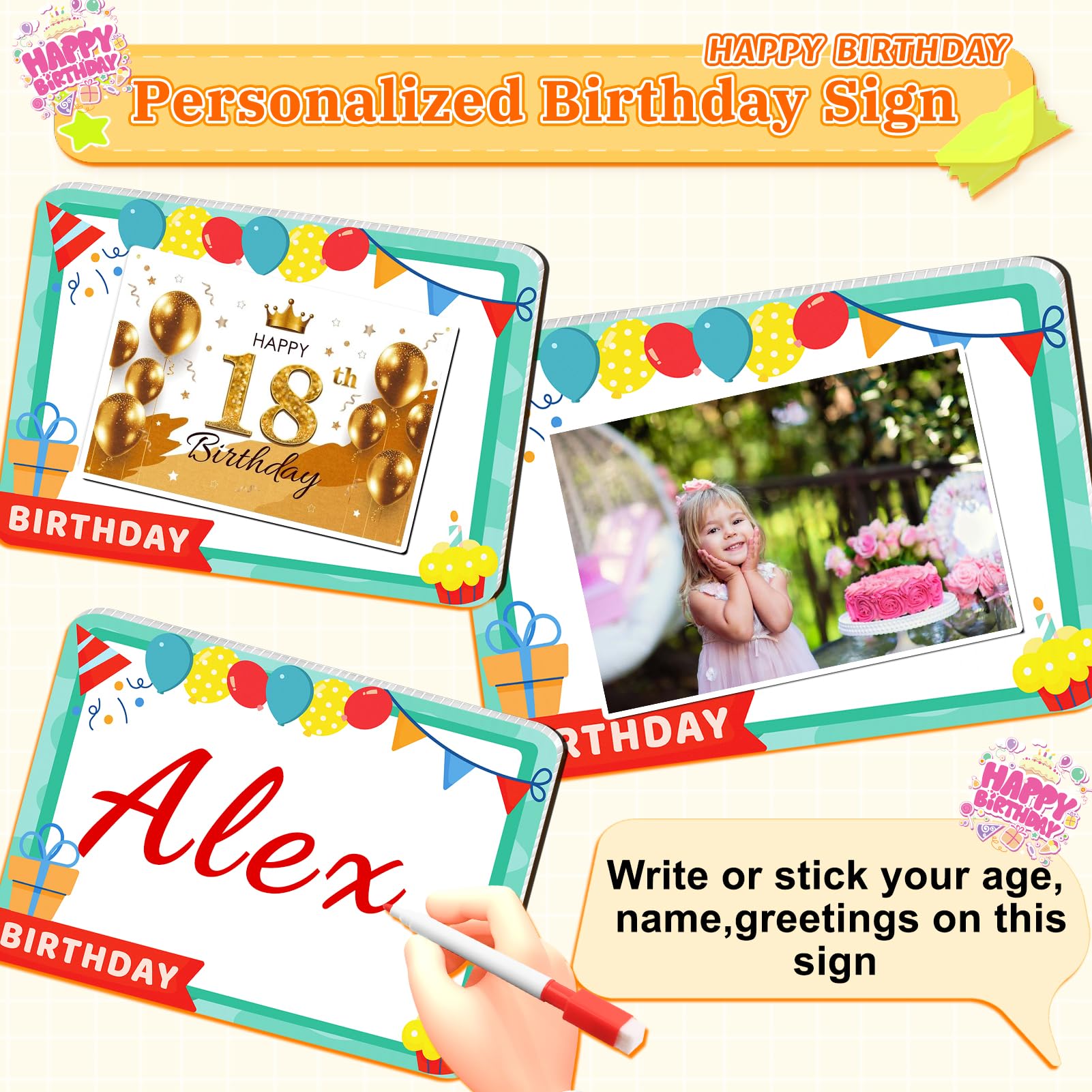 REMIAWY Happy Birthday yard sign balloon set adds color and party vibe outdoors