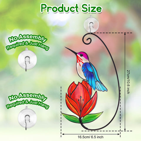 Remiawy hummingbird on glass door decor adds color and charm to any room.