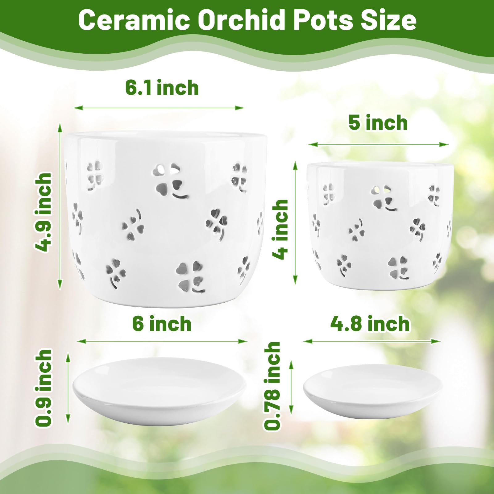 REMIAWY Orchid Pot 5-inch with cutout design, perfect for compact plant arrangements