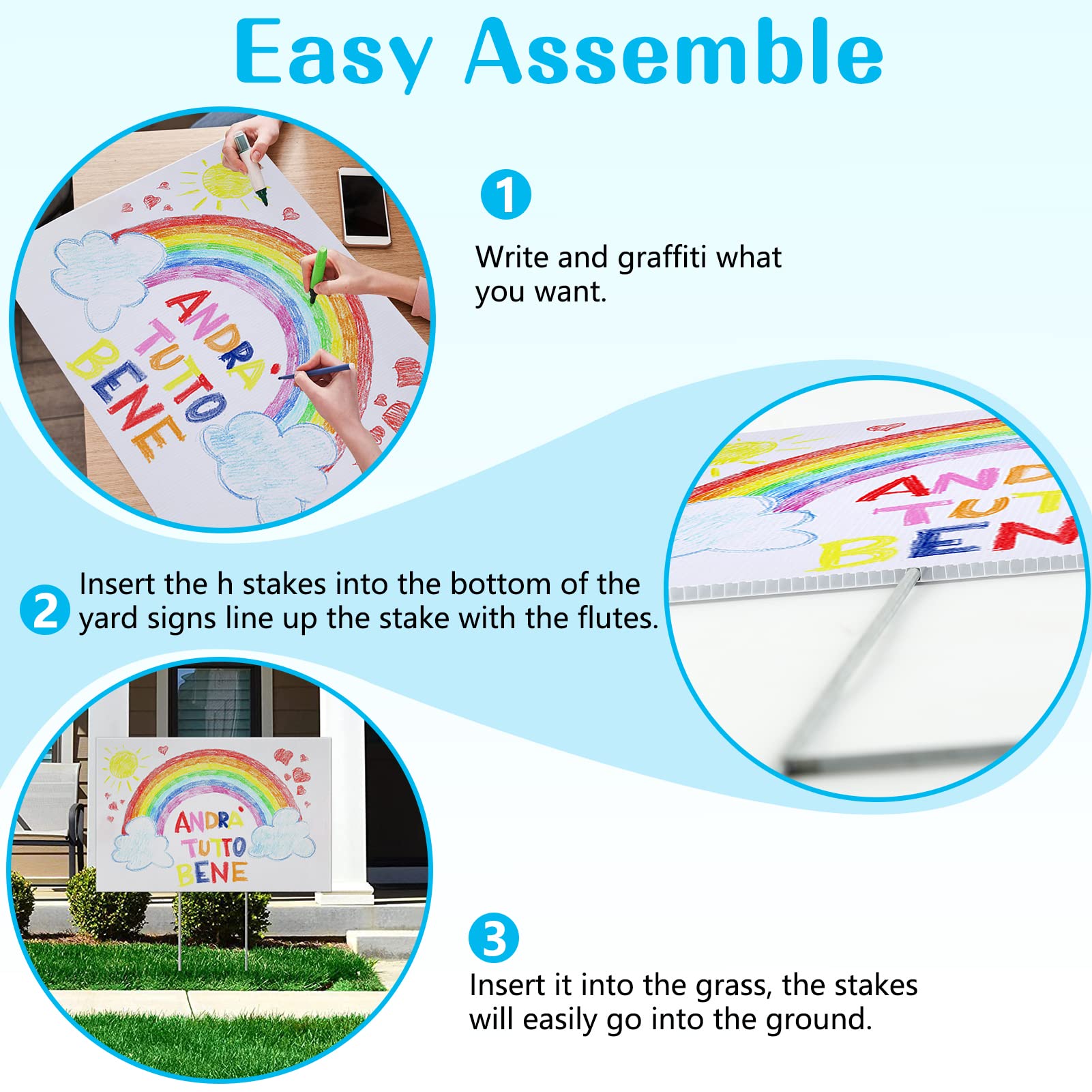 Remiawy versatile blank yard signs suit yard sales, open houses, parties.