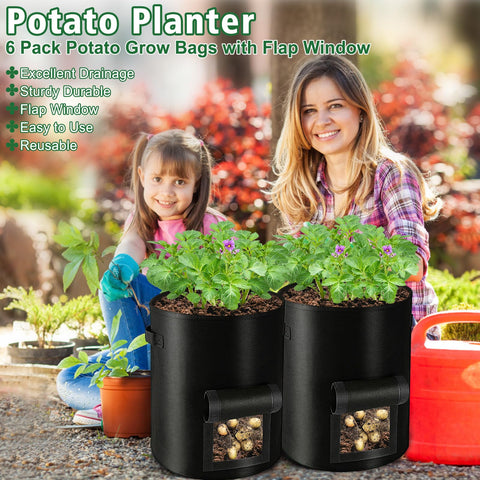 REMIAWY 6-pack bag system for versatile vegetables on patios and gardens.