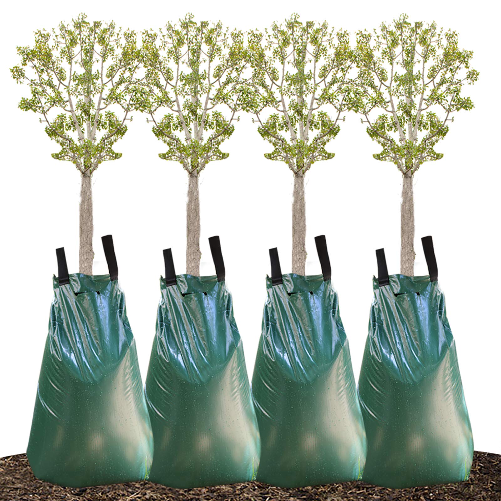 REMIAWY tree watering bag with 20-gallon capacity for steady tree hydration.