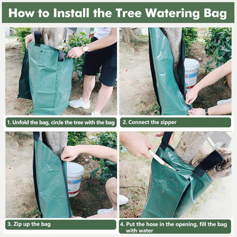 Wrap-around design of REMIAWY bag protects the trunk while distributing water.