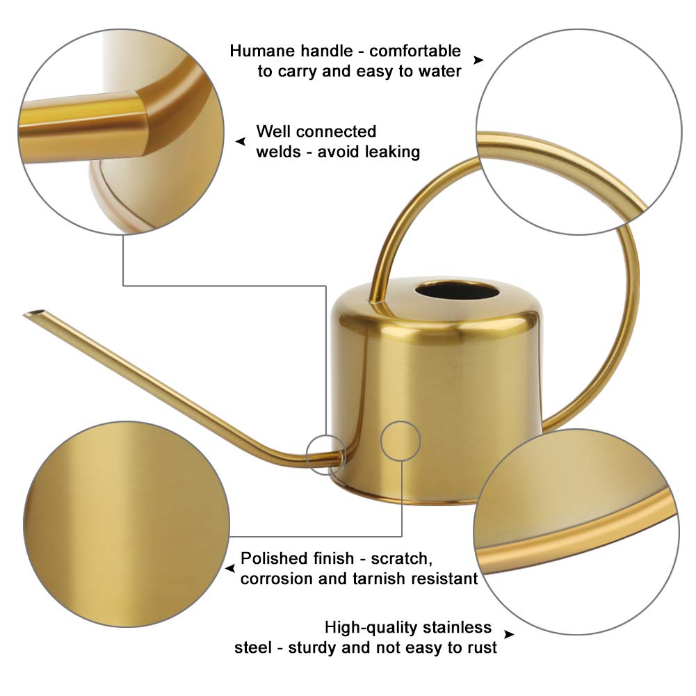 REMIAWY indoor outdoor watering can with ergonomic handle reduces spills