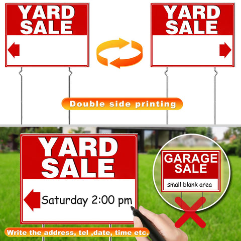Remiawy yard sale sign durable corrugated plastic withstands sun and rain.