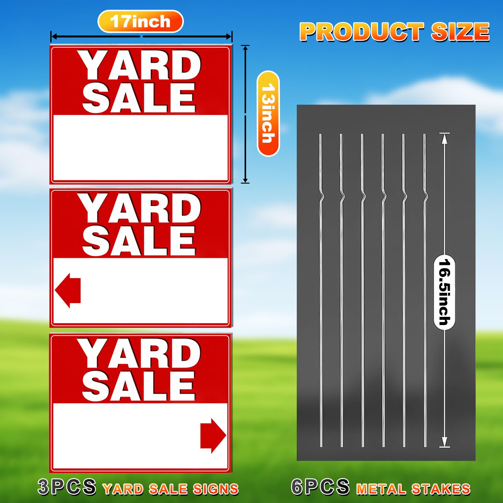 Remiawy yard sale signs installed easily in gardens or lawns for quick setup.