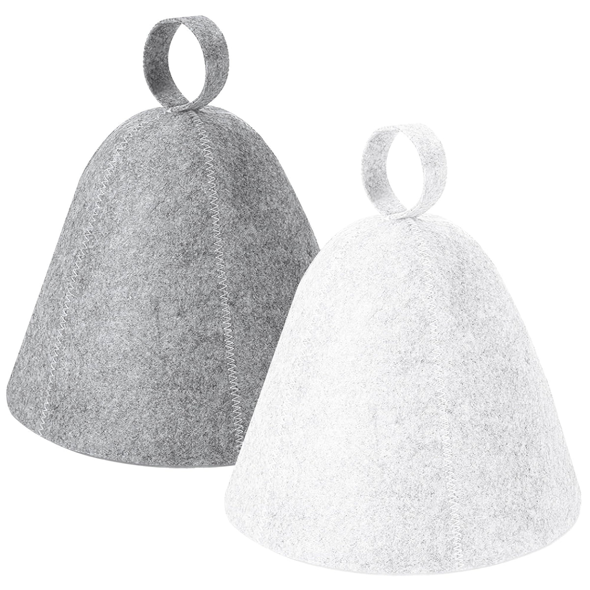 REMJUD gray and white sauna hat pack closeup for comfortable steam bath sessions