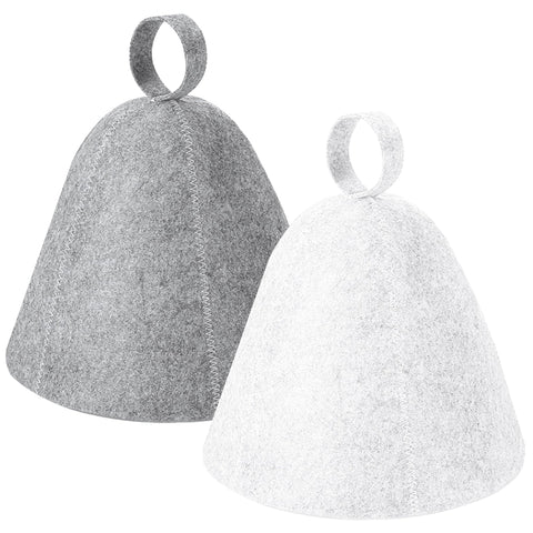 REMJUD gray and white sauna hat pack closeup for comfortable steam bath sessions