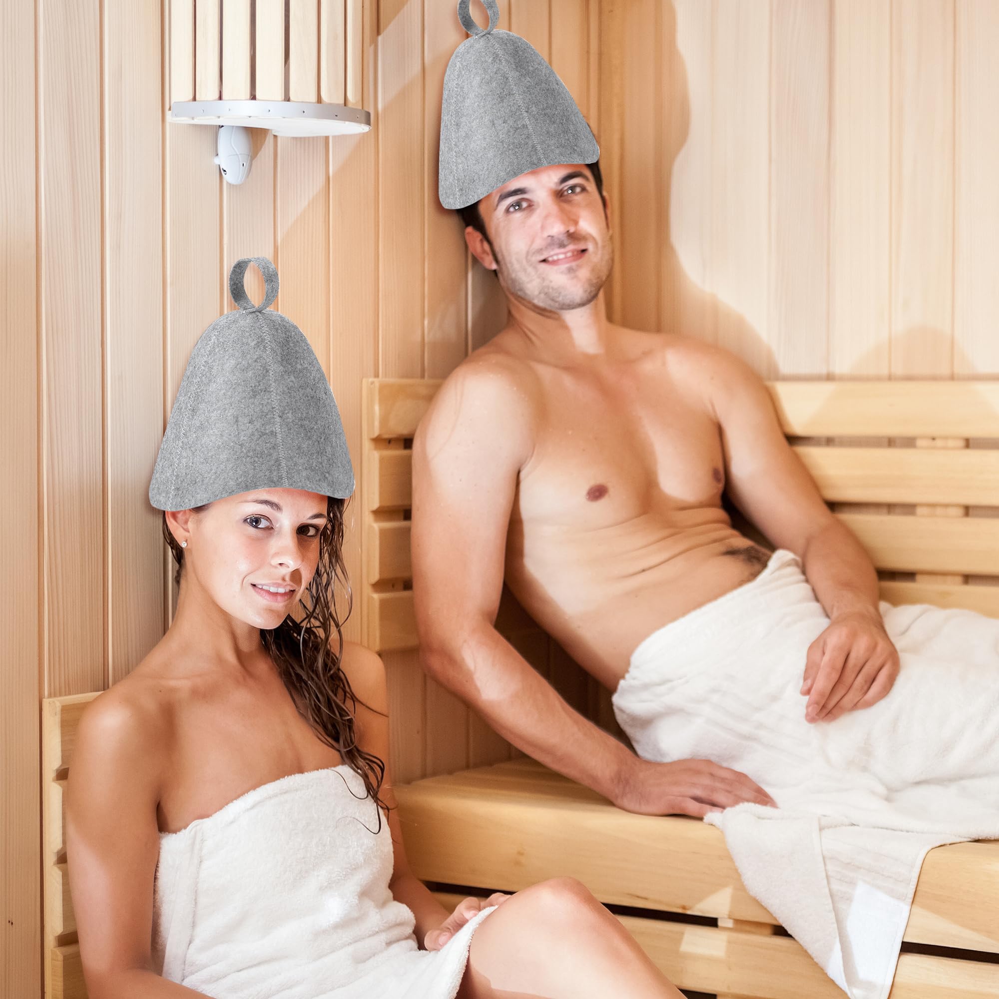REMJUD sauna hat in use during steam or infrared sauna