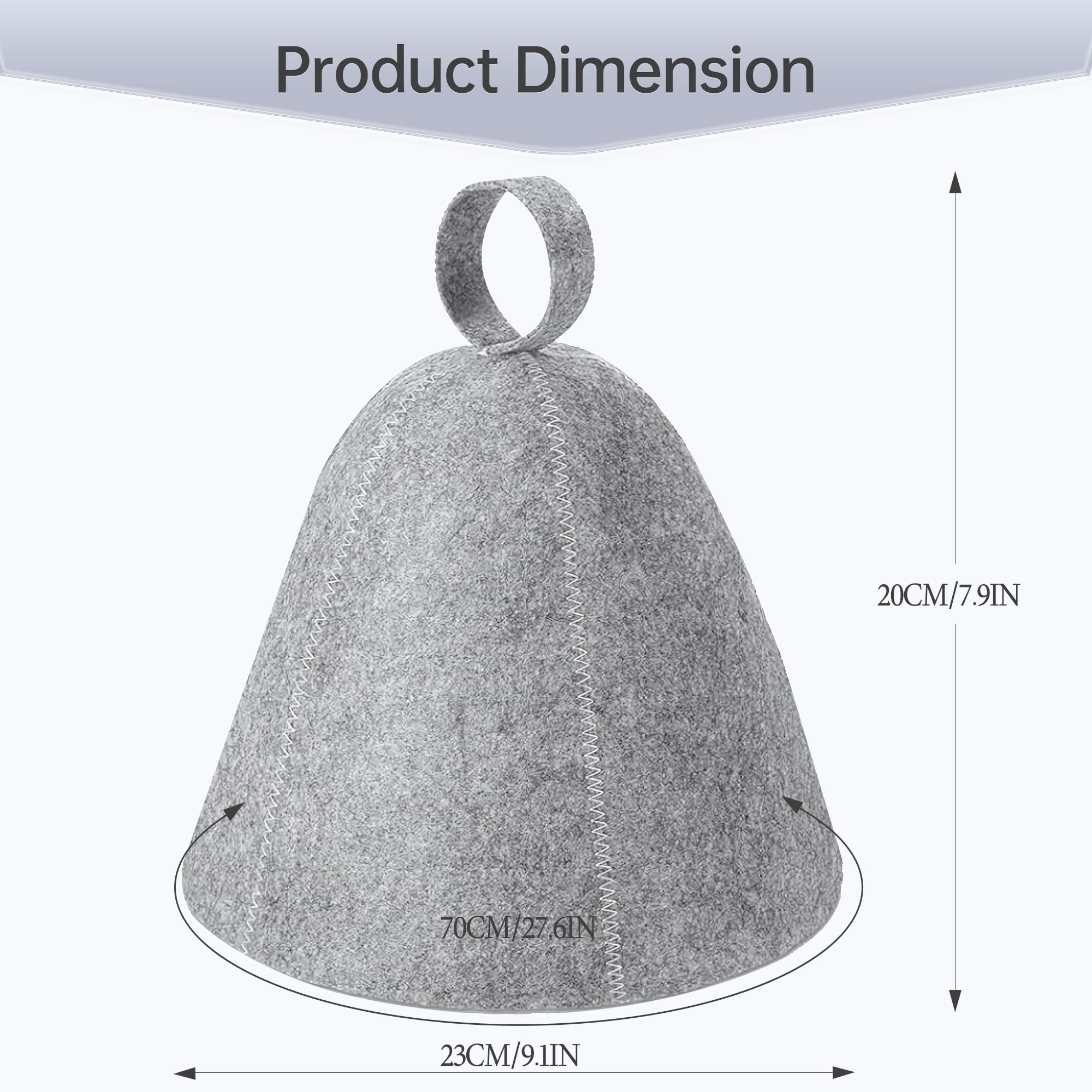 REMJUD wool felt sauna cap closeup highlighting breathable material and fit