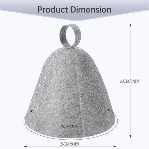 REMJUD wool felt sauna cap closeup highlighting breathable material and fit