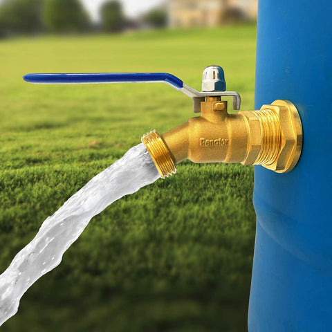 Renator included parts list emphasizes a complete kit for DIY rain barrel projects.