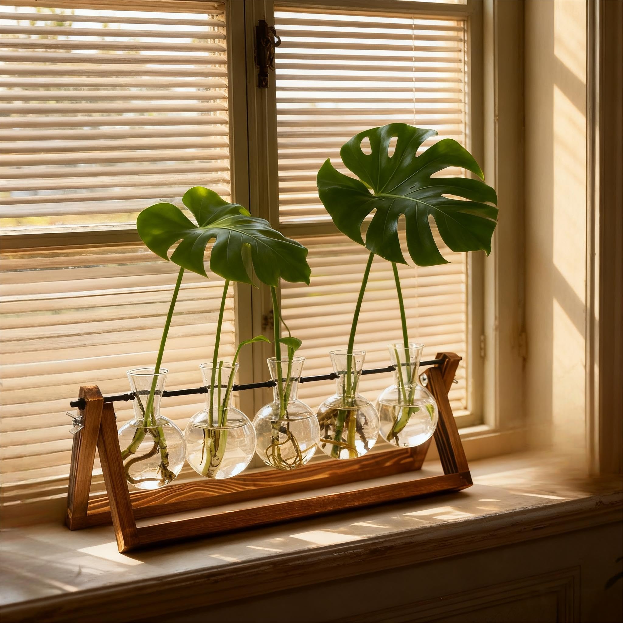 Renmxj clear glass vases reveal root visibility in water