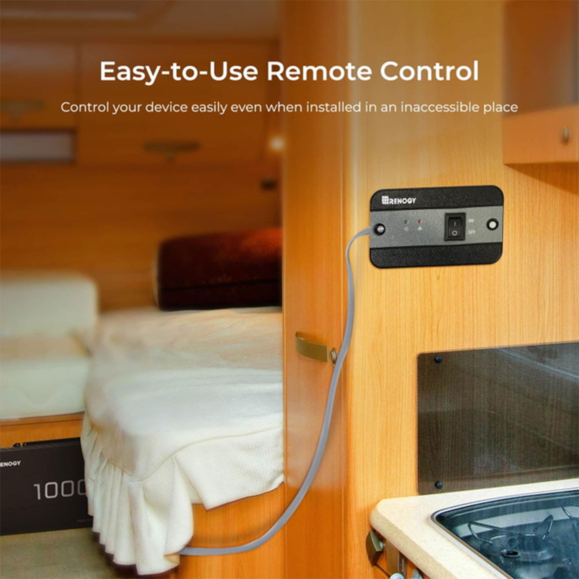Renogy 1000W inverter cooling vents illustrate efficient heat management during use.