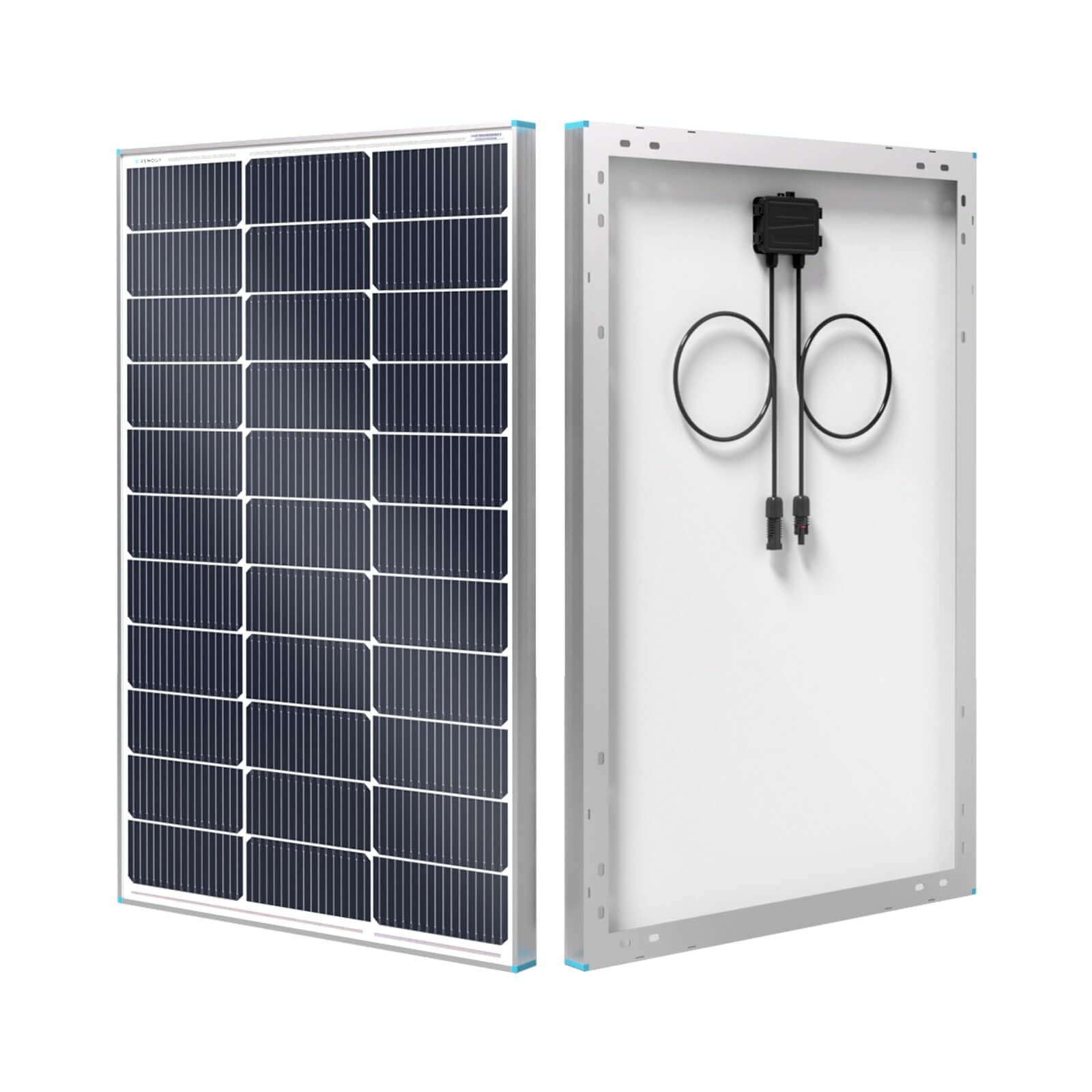 Renogy 100W N-Type panel top view showing compact rooftop fit for RVs.
