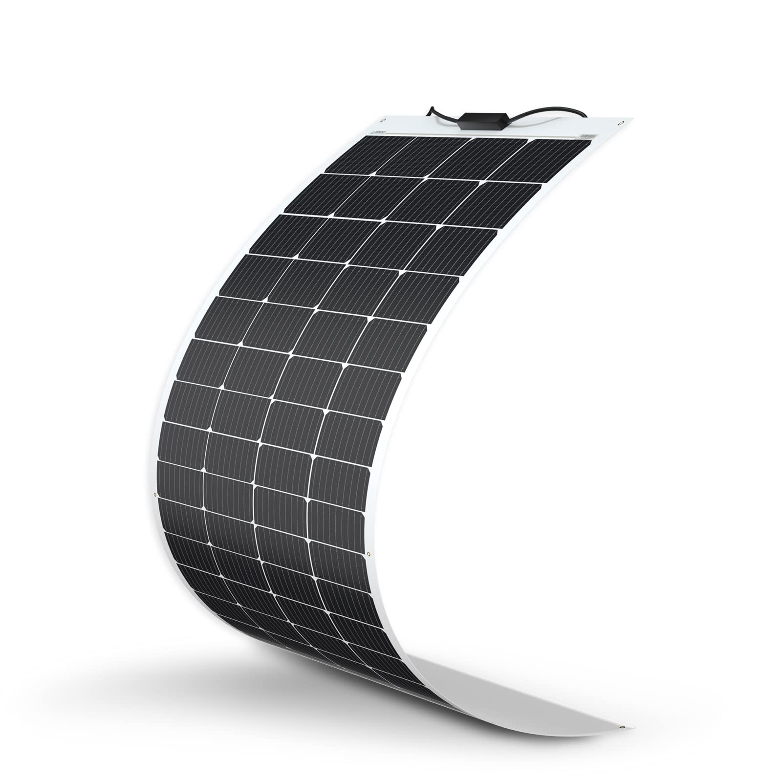 Renogy 200W flexible panel on curved surface powering marine systems