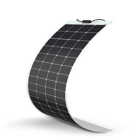 Renogy 200W flexible panel on curved surface powering marine systems