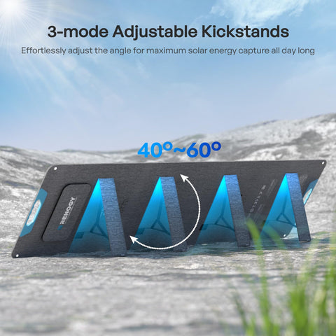 Renogy 200W foldable panel in RV/camping scenario for off-grid power