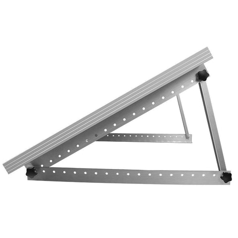 Renogy 28in adjustable mount brackets front view on a flat RV roof for stability