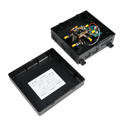 Renogy 30A transfer switch back panel; accessible terminals simplify wiring.