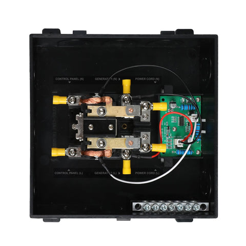 Renogy 30A transfer switch in use aboard RV; demonstrates seamless source transitions.