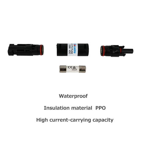 Renogy fuse holder on a solar panel installation demonstrating rugged outdoor performance.