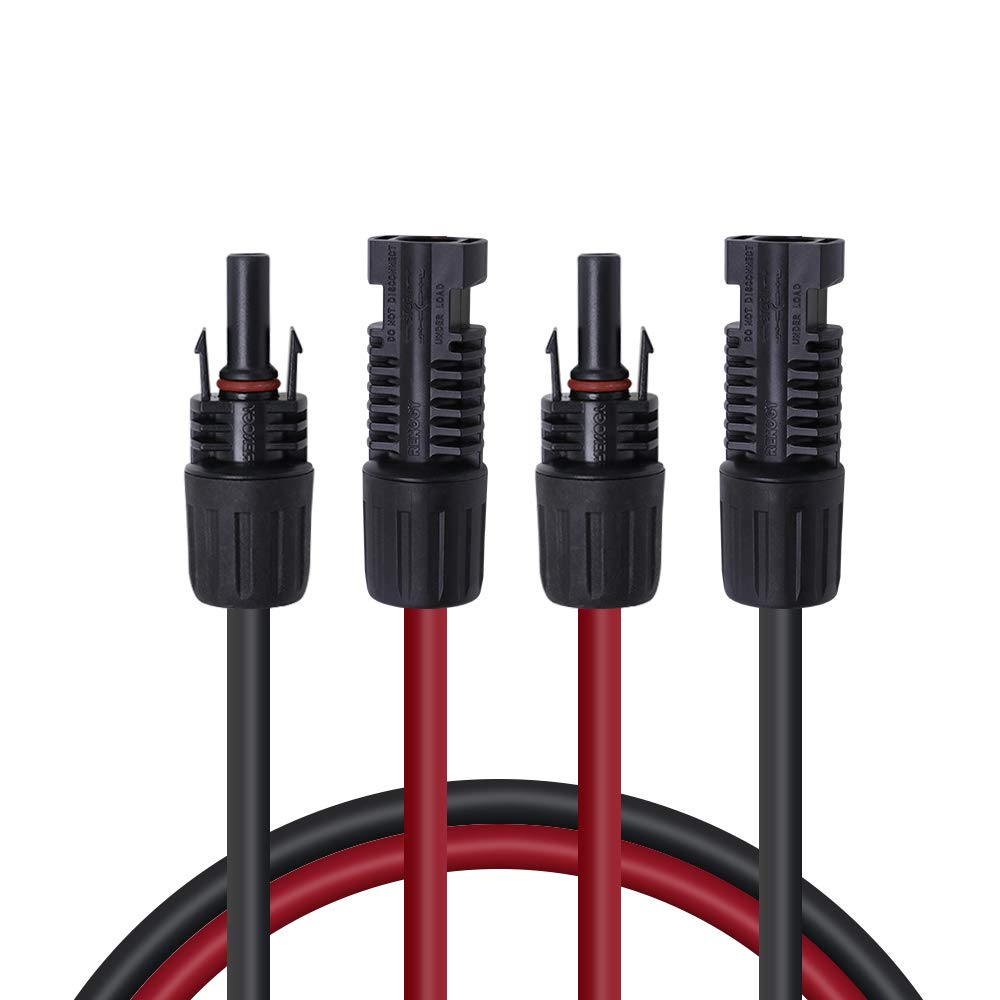 Renogy 5ft extension cable with male and female connectors for easy solar wiring