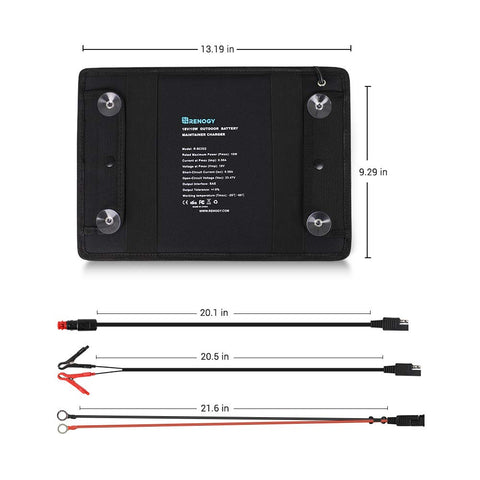 Renogy alligator clips illustrating secure clamps for reliable charging.