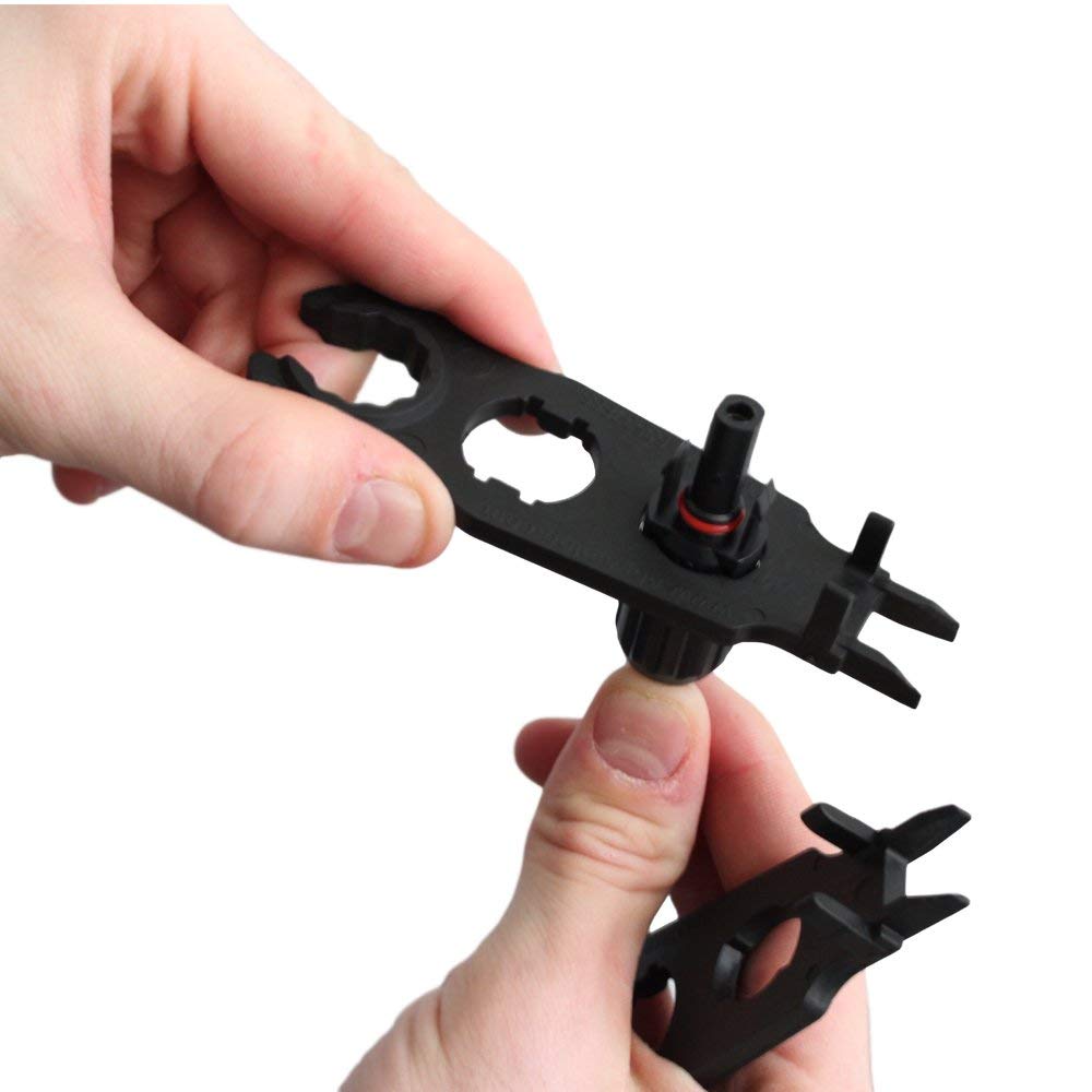 Renogy tool used to safely break a locked connector after installation.