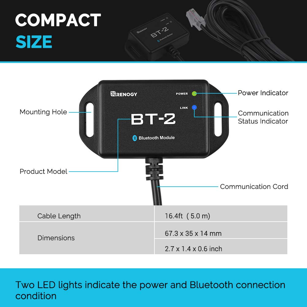 Renogy BT-2 compatible with Rover Elite MPPT controllers