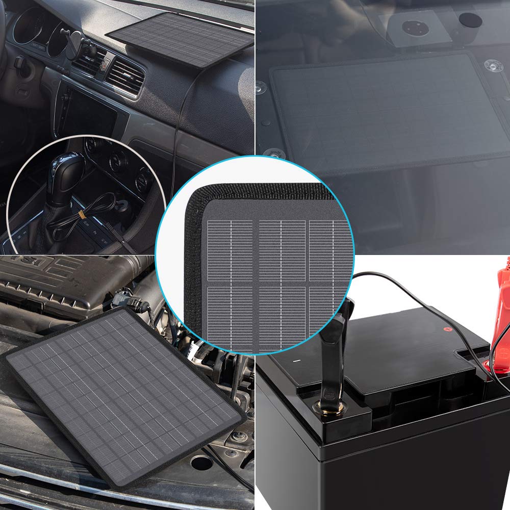 Renogy cigarette-lighter plug option for convenient vehicle-side charging.