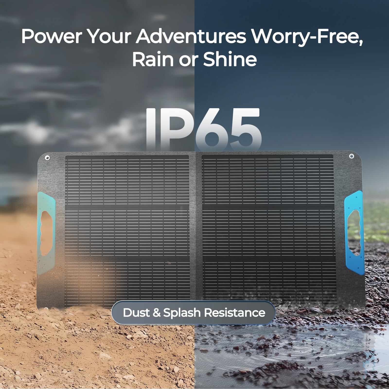 Lightweight Renogy 100W panel weighing 7.28 lb for easy transport