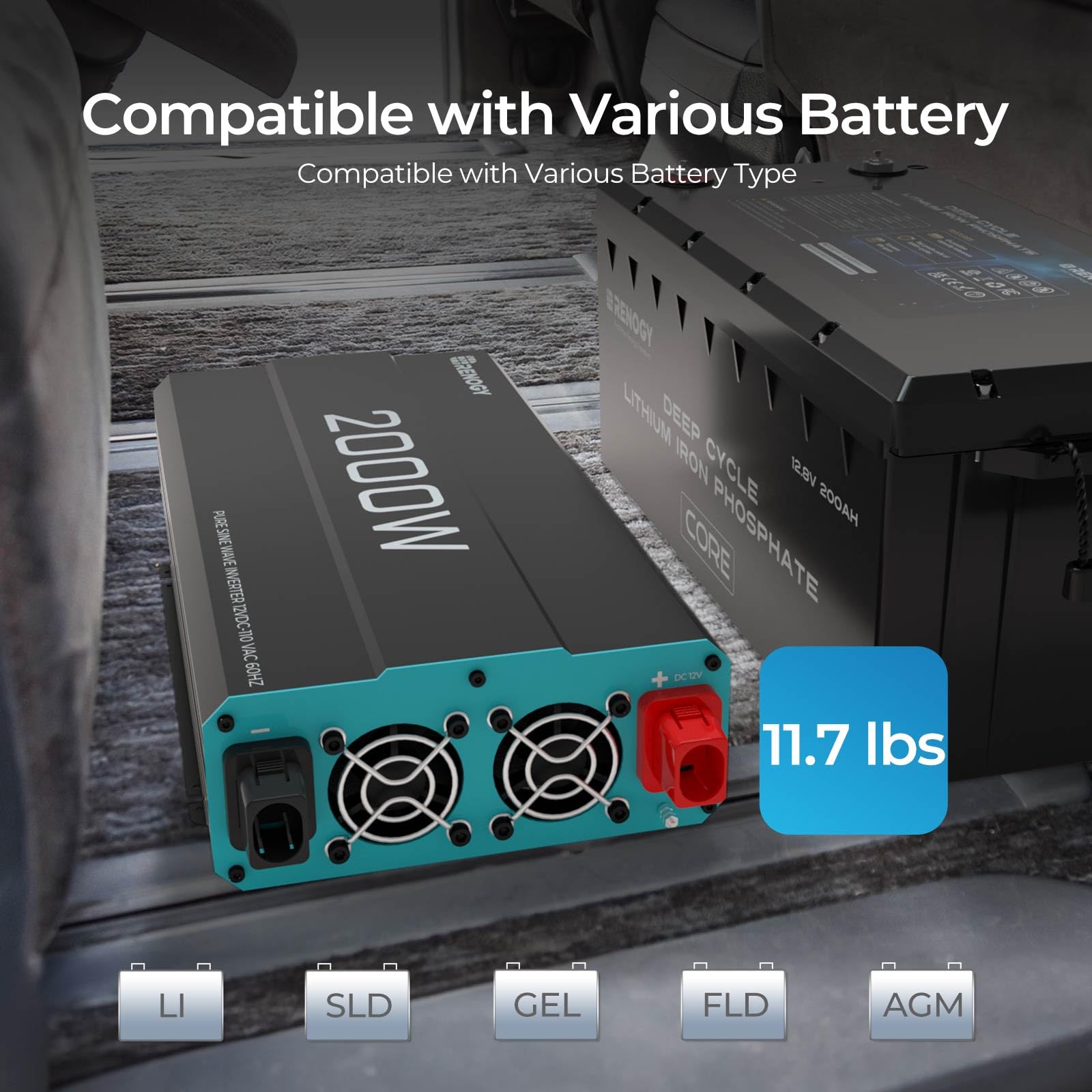 Renogy P2 remote control 16.4ft enables easy operation from your vehicle