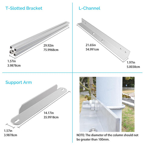 Renogy U-bolts and nuts secure durable, vibration-resistant connections for outdoor use